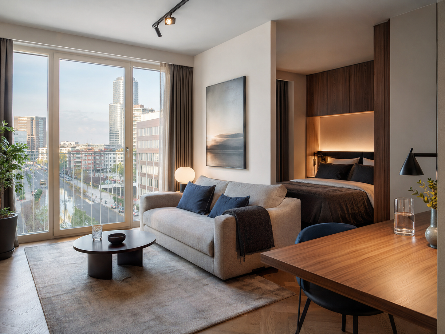 Stilvoll eingerichtetes möbliertes Studio in Frankfurt